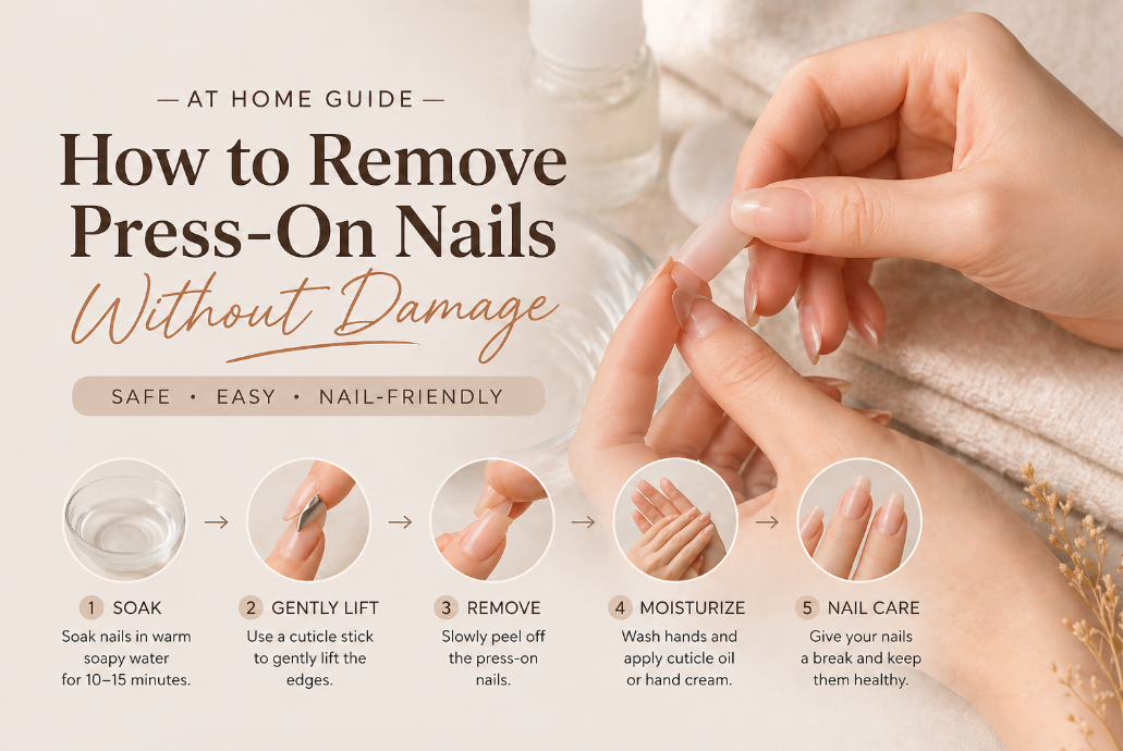 How to Remove Press-On Nails Without Damage (At Home Guide)