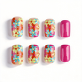 Bloom Pop Press-On Nails – Retro Floral Gloss Set