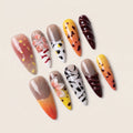 Y2K 3D Flower & Animal Print Press-Ons | Retro Leopard