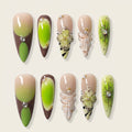 Handmade 3D Flower & Shell Press-Ons | Earth Tone Gradient
