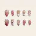 3D Shell & Plumeria Press-On Nails | Pink French Gradient