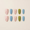Gold Line Pastel Nails: Elegant Matte Multicolor Edition