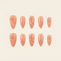 Handmade 3D Rose Press-On Nails | Caramel Brown Sculpted Floral